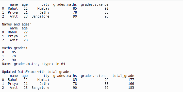 Pandas DataFrame in Python